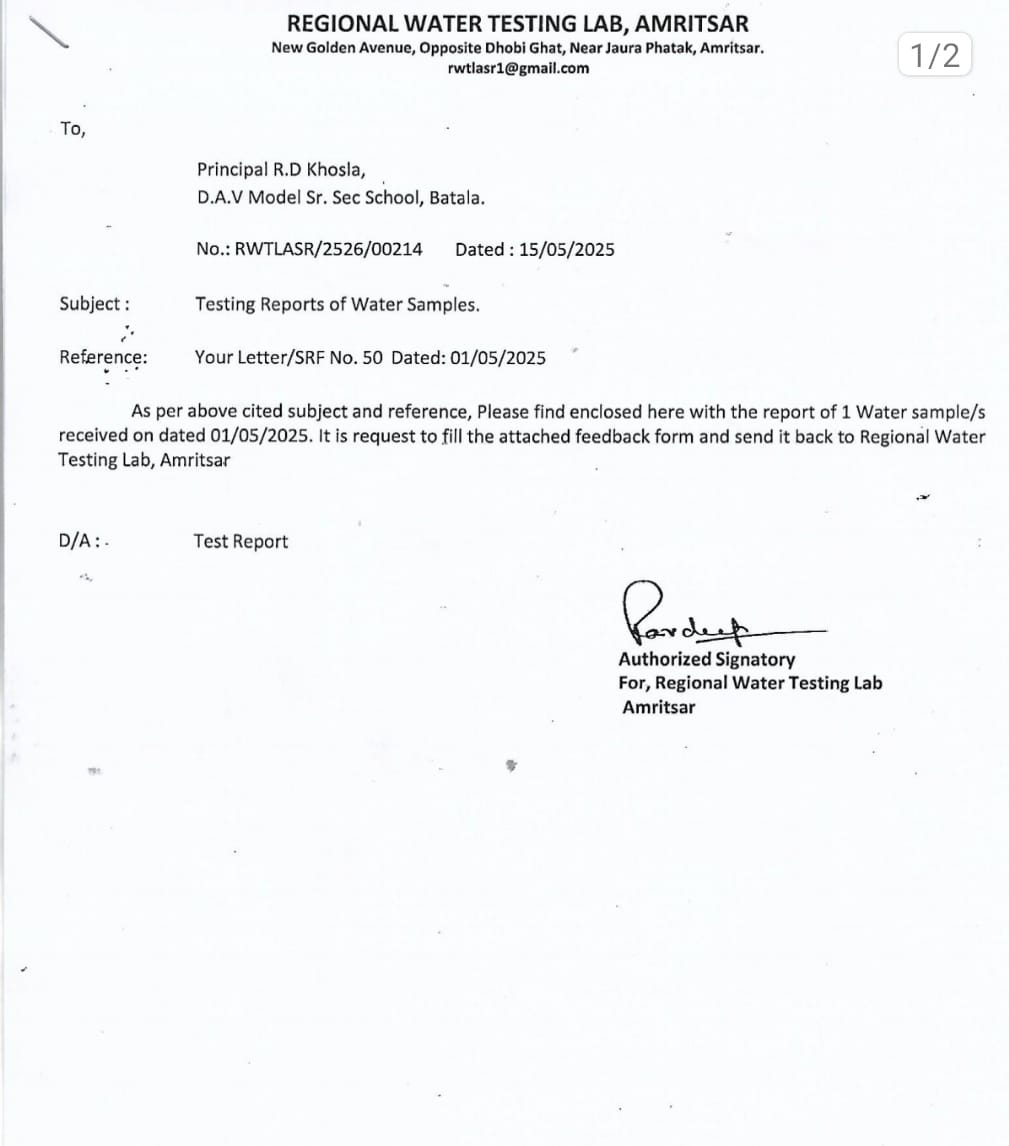 WATER, HEALTH AND SANITATION CERTIFICATE