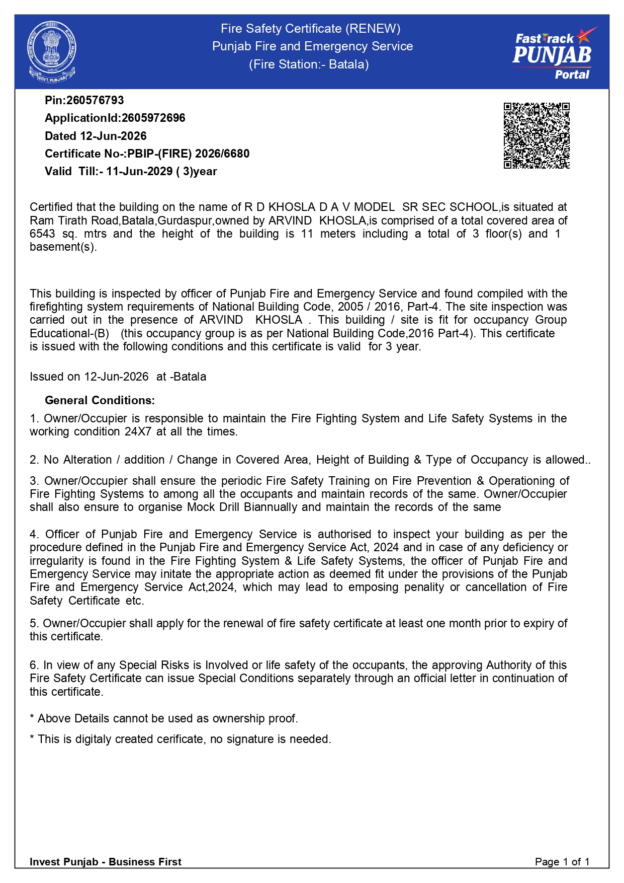 Fire Cert